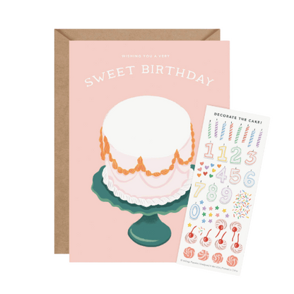 Inklings Paperie Sticker Scene Card - Decorate a Cake