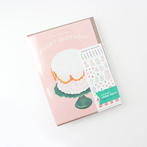 Inklings Paperie Sticker Scene Card - Decorate a Cake