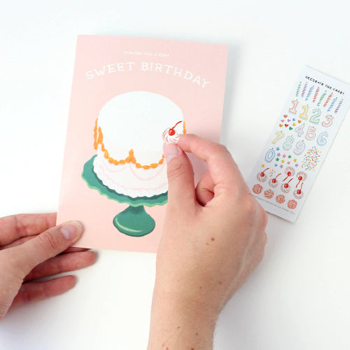 Inklings Paperie Sticker Scene Card - Decorate a Cake