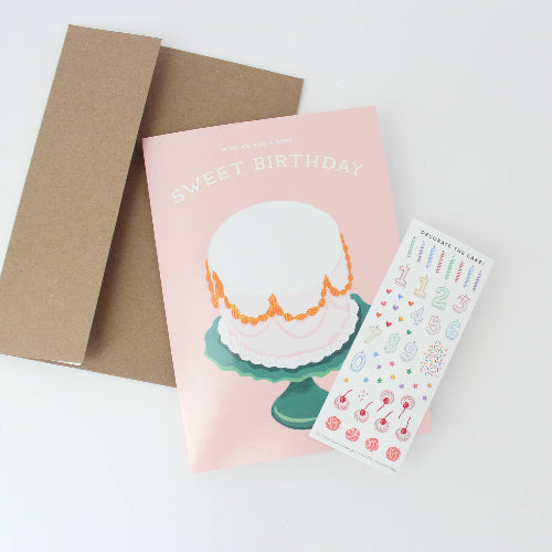 Inklings Paperie Sticker Scene Card - Decorate a Cake