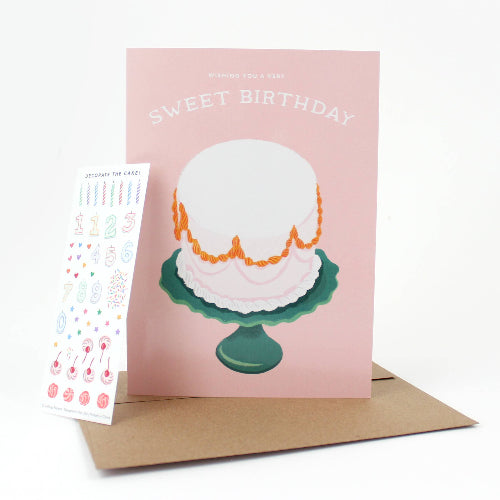 Inklings Paperie Sticker Scene Card - Decorate a Cake