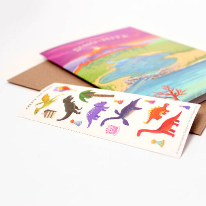 Inklings Paperie Sticker Scene Card - Dinosaur Birthday