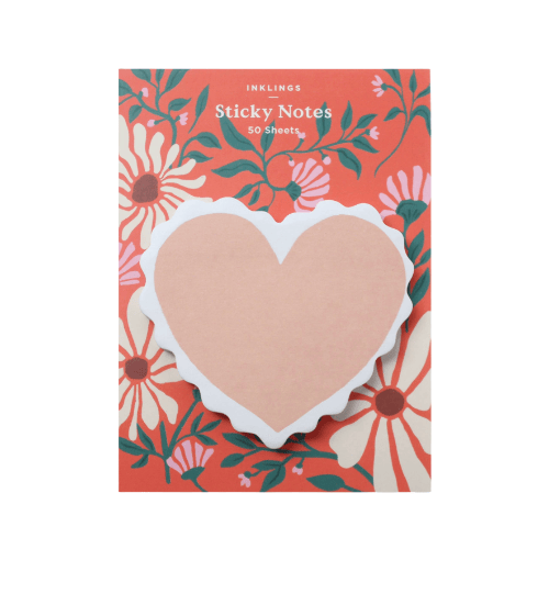 Inklings Paperie Sticky Notes - Scalloped Heart