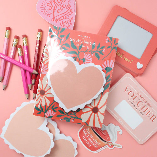 Inklings Paperie Sticky Notes - Scalloped Heart