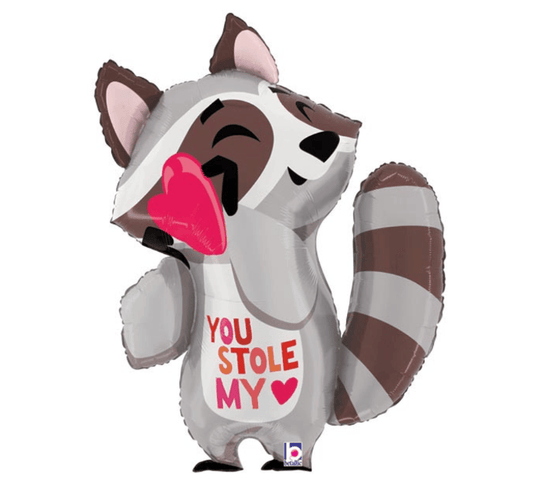 burton + Burton Balloons Stole My Heart Raccoon Valentine Balloon