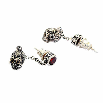 Sterling silver sugar skull earrings handmade