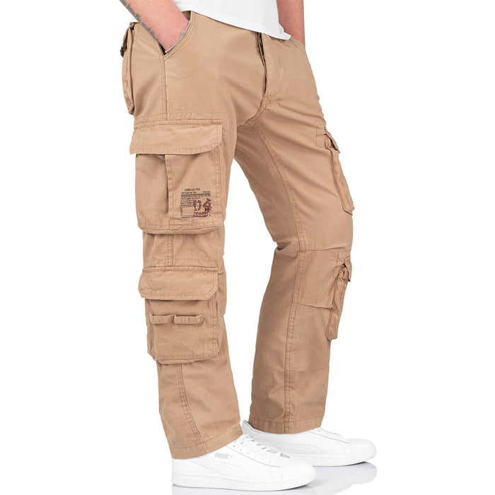 cargo- ockets of beige surplus airborne vintage slimmy trousers