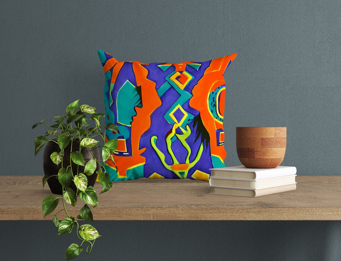 Symbol Of Mayan Culture, Pillow Case, Animal Pillow, Soft Pillow Cases, Colorful Pillow Case, Modern Pillow, 24X24 Pillow, Abstract Decor