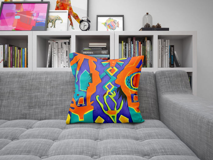 Symbol Of Mayan Culture, Pillow Case, Animal Pillow, Soft Pillow Cases, Colorful Pillow Case, Modern Pillow, 24X24 Pillow, Abstract Decor