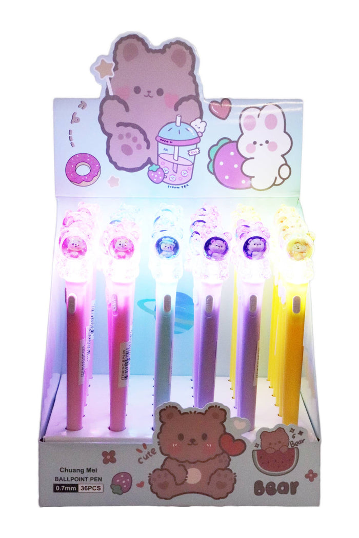 Teddy Bear Astronaut LED Light-Up Pen - 1pc