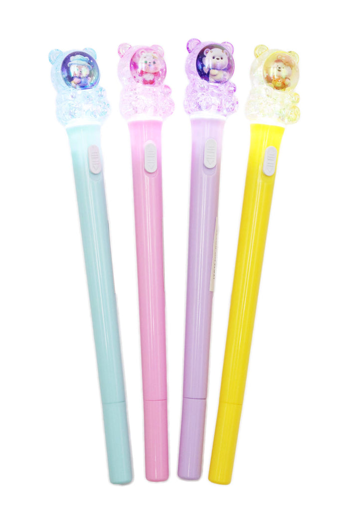 Teddy Bear Astronaut LED Light-Up Pen - 1pc