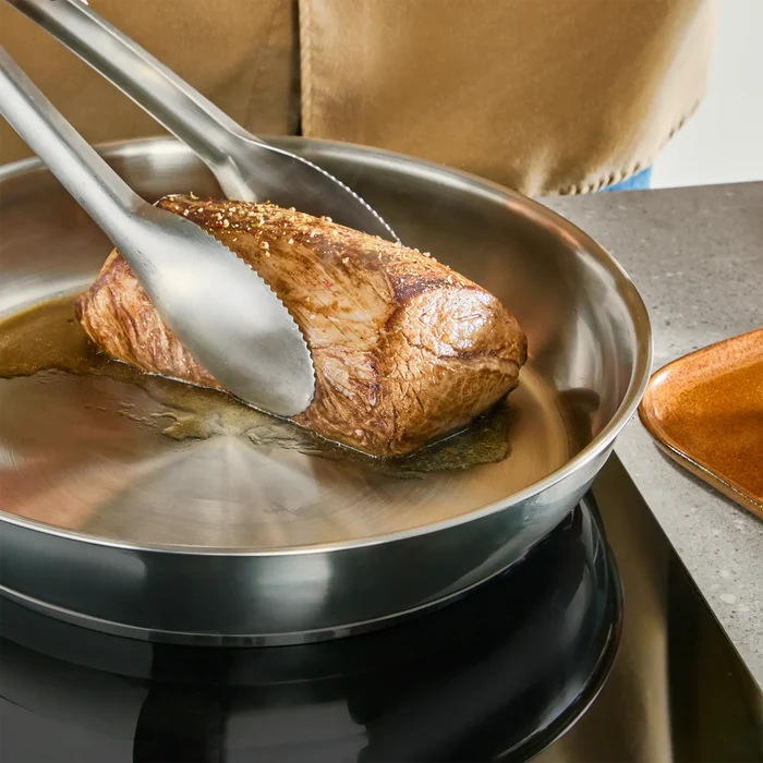 Tefal Emotion+ Induction Stainless Steel Uncoated Triple Pack Frypans 24/30cm & Wok 28cm