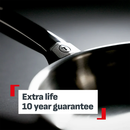 Tefal Emotion+ Induction Stainless Steel Uncoated Triple Pack Frypans 24/30cm & Wok 28cm