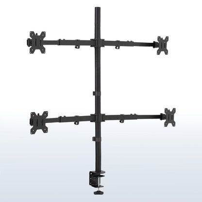 Heavy Duty Telescoping Quad Monitor Desk Mount for office use, giving your screen setup a flush with the wall display.