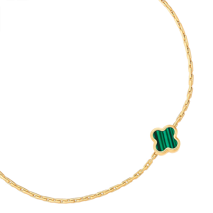 Textil-Armband Clover Malachit (synth.)