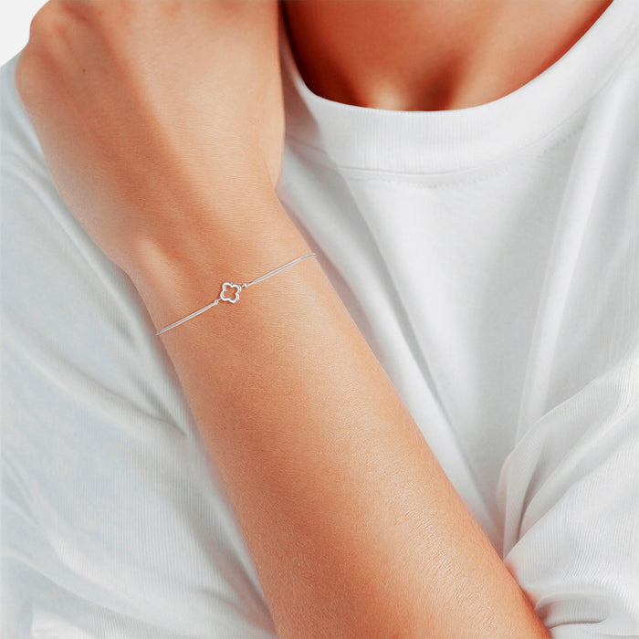 Textil-Armband Clover silber