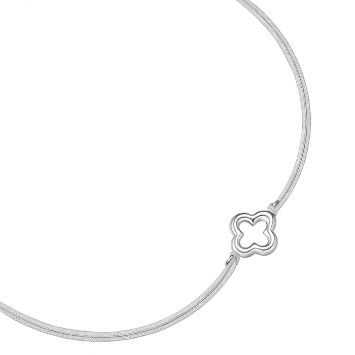 Textil-Armband Clover silber