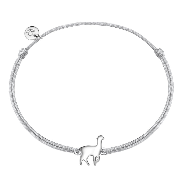 Textil Armband grau Alpaka silber