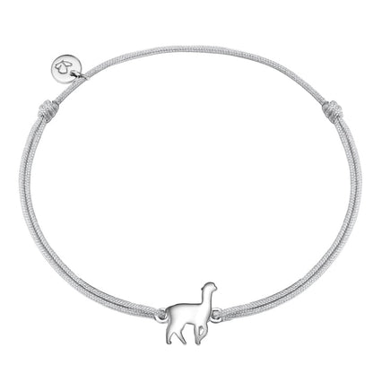 Textil Armband grau Alpaka silber