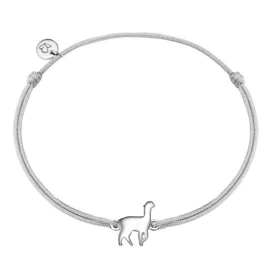 Textil Armband grau Alpaka silber