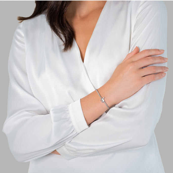 Textil Armband grau Alpaka silber