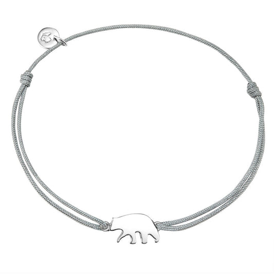 Textil Armband grau Eisbär silber