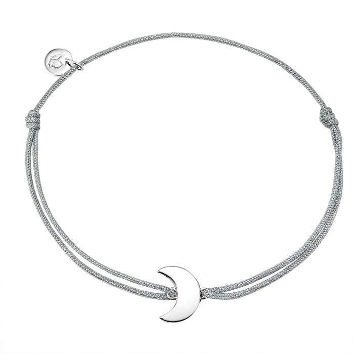 Textil Armband grau Mond silber