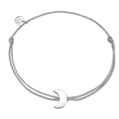 Textil Armband grau Mond silber