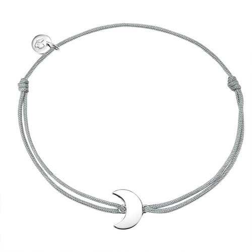 Textil Armband grau Mond silber
