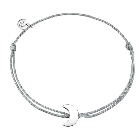 Textil Armband grau Mond silber