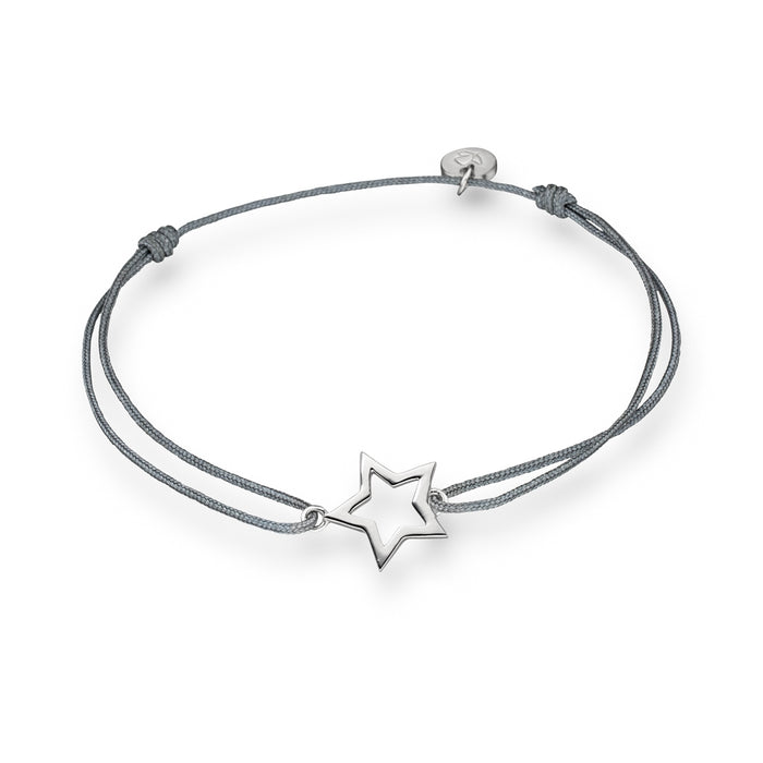 Textil Armband grau Stern silber
