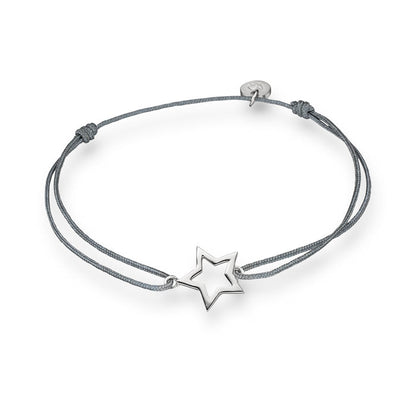 Textil Armband grau Stern silber
