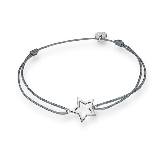 Textil Armband grau Stern silber