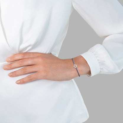 Textil Armband grau Stern silber