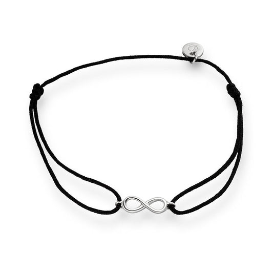 Textil Armband schwarz Infinity silber