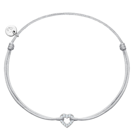 Textil-Armband Tiny Hearts mit Zirkonia-Steinchen