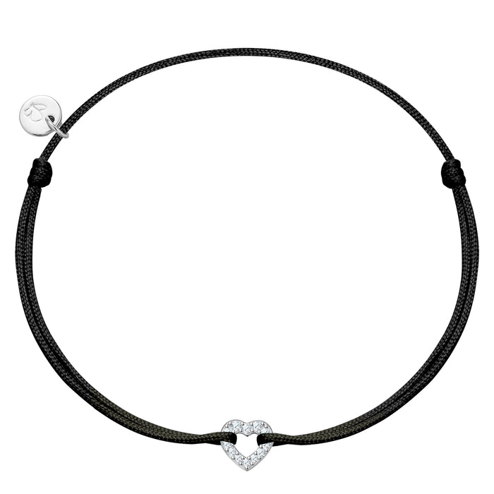 Textil-Armband Tiny Hearts mit Zirkonia