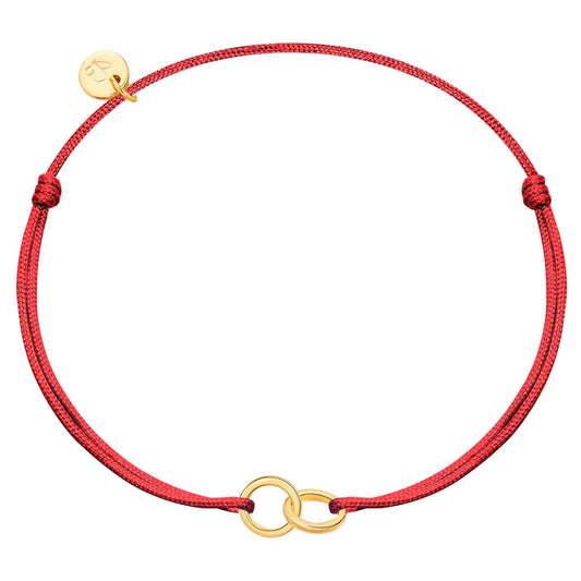 Textilarmband rot Twice gold