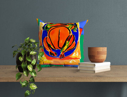 Thanksgiving Roast Turkey Original Art Throw Pillow, Abstract Pillow Case, Artist Pillow, Colorful Pillow Case, Modern Pillow
