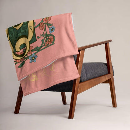 The Ballad of the Archer and the Fox Throw Blanket - The Bean Workshop - blanket, cozy red throw blanket, evangeline fox, fantasy book tapestry, fringe, Jacks and Evangeline, jacks prince of hearts, once upon a broken heart, ouabh, Prince of Hearts, stephanie garber, tapestry, Warm