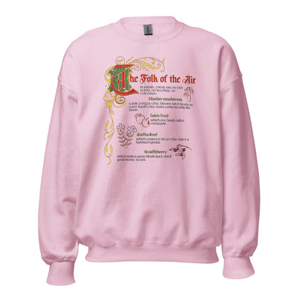 The Folk of the Air Sweatshirt - The Bean Workshop - Bestiary Design, Bookish Sweatshirt, Cardan Greenbriar, Cozy fantasy clothing, Dark Fantasy, Elfhame merch, Faeriecore, Folk of the Air sweater for readers, Goblincore Aesthetic, Holly Black licensed apparel, Jude Duarte, Literary Gift, The Cruel Prince sweatshirt