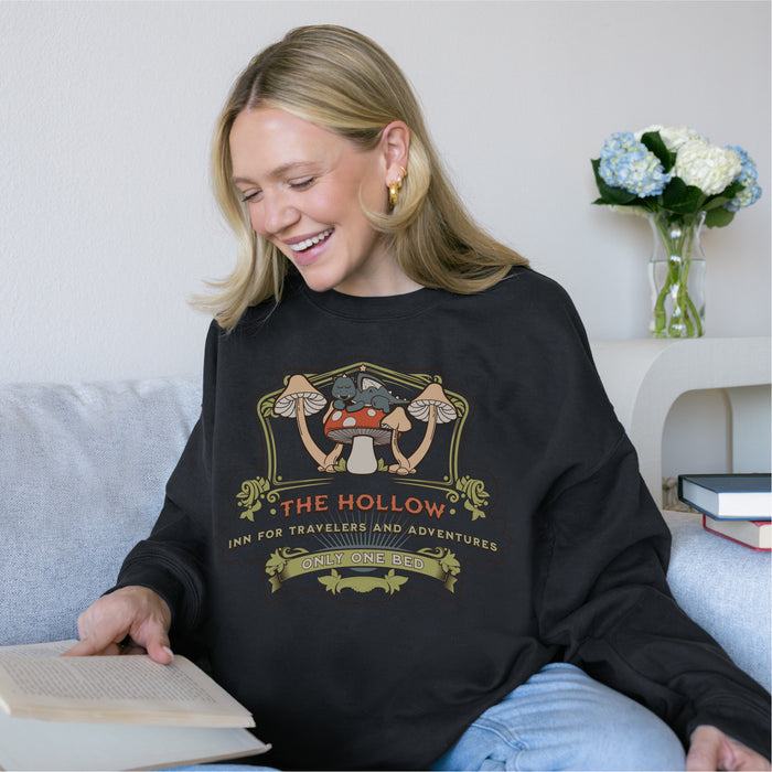 The Hollow Sweatshirt - The Bean Workshop - evangeline fox, fantasy romance clothing, jacks prince of hearts, once upon a broken heart, Only One Bed trope merch, ouabh, Pastel design, retro, stephanie garber, sweatshirt, Whimsical art