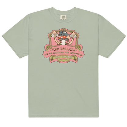 The Hollow Tee Shirt - The Bean Workshop - box tee, cute bookish top, evangeline fox, Jacks and Evangeline, jacks prince of hearts, Little Fox, once upon a broken heart, Only One Bed shirt, ouabh, Pink and Green, retro, stephanie garber, The Ballad of Never After, Whimsical dragon