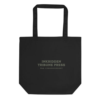 The Inkridden Tribune Press Organic Cotton Twill Tote Bag - The Bean Workshop - Book lover tote, Bookworm Gift, Canvas Shopper, Dark Academia Accessory, Divine Rivals, Divine Rivals tote bag, Inkridden Tribune, Iris Winnow, Letters of Enchantment, Letters of Enchantment merch for readers, Library Bag, Literary Gift, Rebecca Ross, Rebecca Ross book bag, tote bag, Vintage Newspaper, Writer Accessory