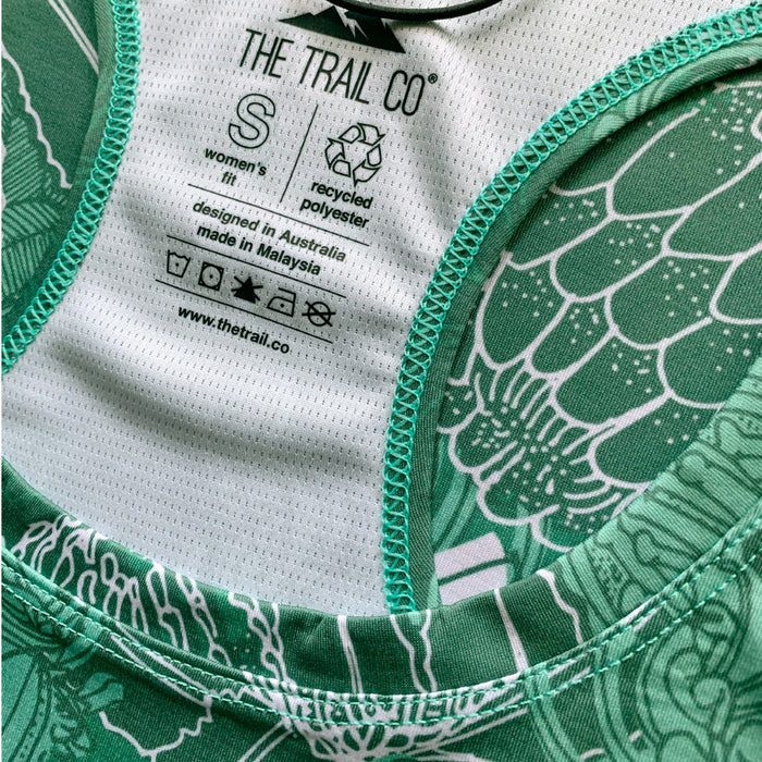 The Trail Co. Run Singlet | Green Bloom | Womens