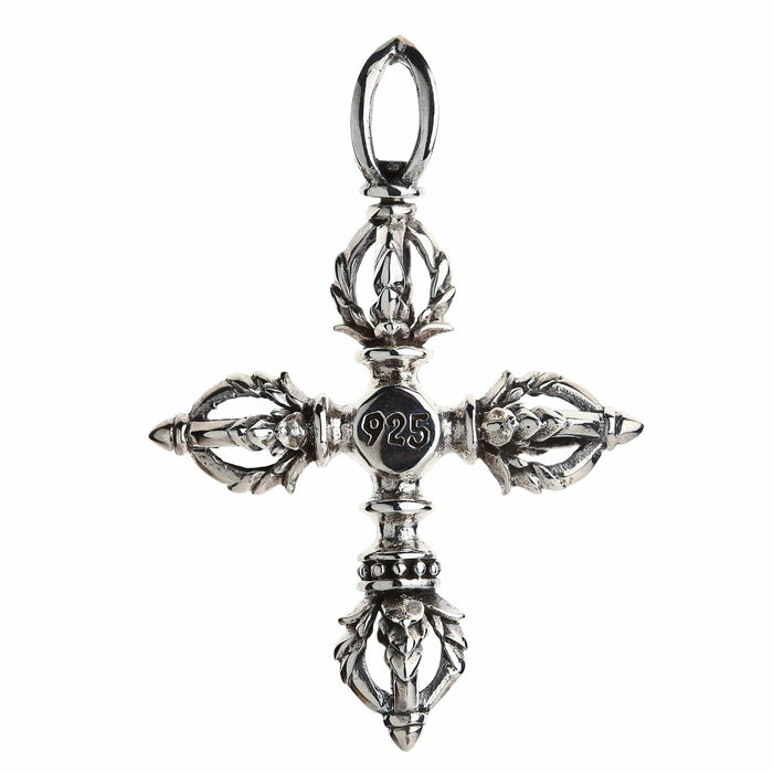 Reverse side of the dorje pendant stamped with a 925 sterling silver hallmark at the center