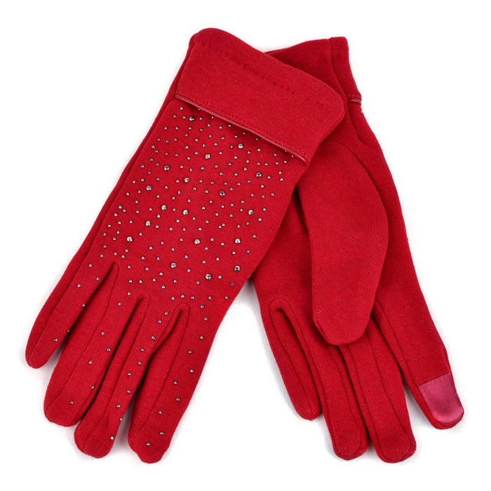 Touch Screen Women's Gloves with Studs Decoration