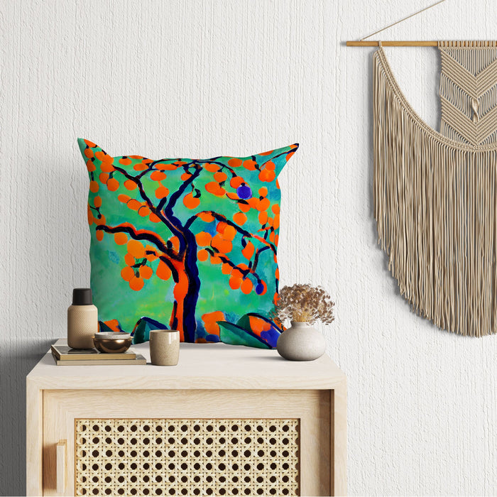 Tree Full Of Fruit Throw Pillow, Abstract Throw Pillow Cover, Designer Pillow, Colorful Pillow Case, Nursery Pillows, Sofa Pillows