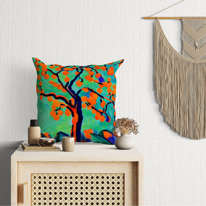 Tree Full Of Fruit Throw Pillow, Abstract Throw Pillow Cover, Designer Pillow, Colorful Pillow Case, Nursery Pillows, Sofa Pillows