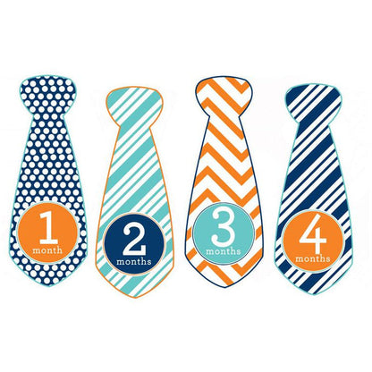 Trendy Tot Monthly Baby Stickers - Tie Shaped onesie sticker - INKtropolis